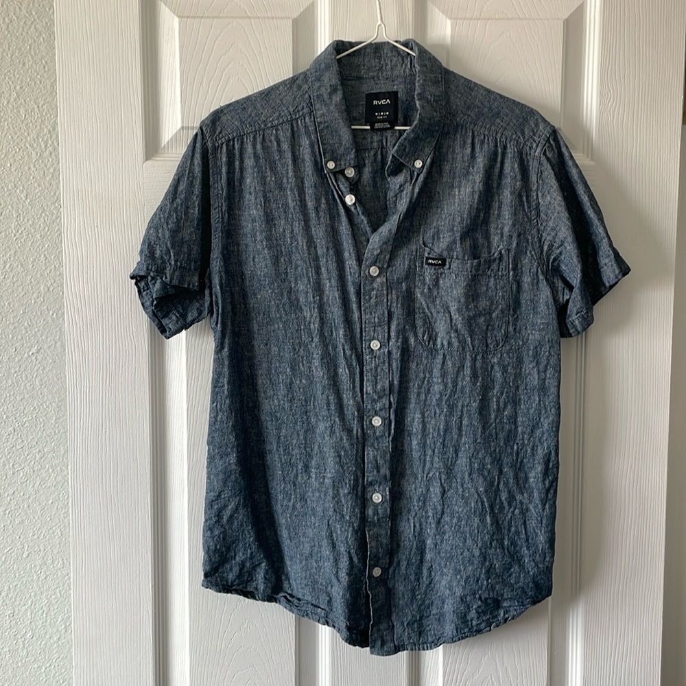 Rvca Blue Button Down - image 2